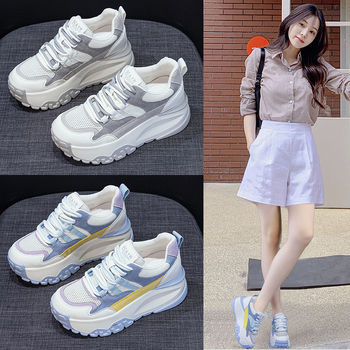 Pantofi sport cu talpă mică și groasă pentru femei, 2025, noi Forrest Gump, albi, pantofi sport casual, respirabili, la modă, toate potrivirile, pentru femei