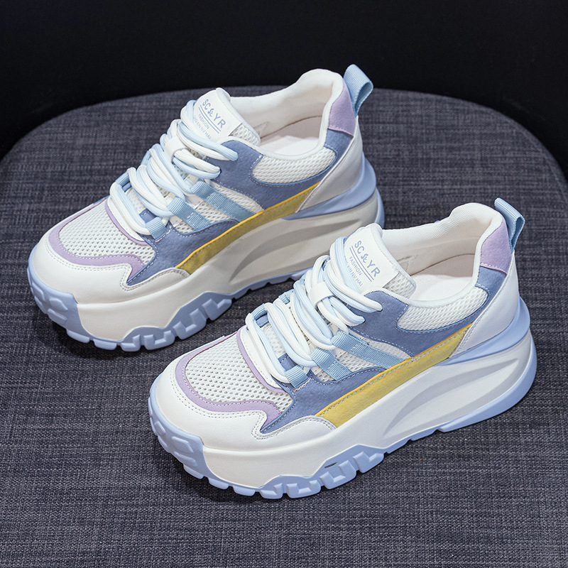 Pantofi sport cu talpă mică și groasă pentru femei, 2025, noi Forrest Gump, albi, pantofi sport casual, respirabili, la modă, toate potrivirile, pentru femei