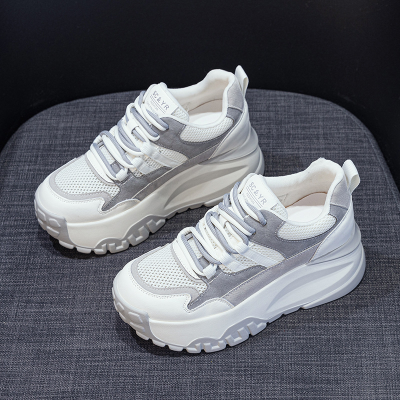 Pantofi sport cu talpă mică și groasă pentru femei, 2025, noi Forrest Gump, albi, pantofi sport casual, respirabili, la modă, toate potrivirile, pentru femei