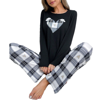 Διασυνοριακό κοστούμι πιτζάμας Εξωτερικού Εμπορίου Φθινόπωρο Γυναικεία Ευρωπαϊκά και Αμερικανικά Ρούχα Σπιτιού Love Angel Μακρυμάνικο Παντελόνι σετ δύο τεμαχίων