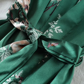 Γυναικείες Πιτζάμες, Νυχτικό με Τιράντες από Απομίμηση Μεταξωτού, Σετ Τεσσάρων Τεμαχίων, Σέξι Πιτζάμες, Γυναικείο Σετ Πολλαπλών Τεμαχίων, Νυχτικό με Λεπτό Τύπωμα