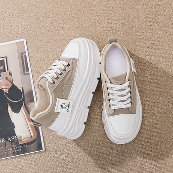 Γυναικεία Παπούτσια Plus Size 2025 Άνοιξη/Καλοκαίρι Νέα Ευέλικτα Casual Παπούτσια με Χοντρή Σόλα για Μικροσκοπικά Άτομα με Εσωτερική Αύξηση Ύψους, Μοντέρνα Αθλητικά Παπούτσια για Φοιτητές