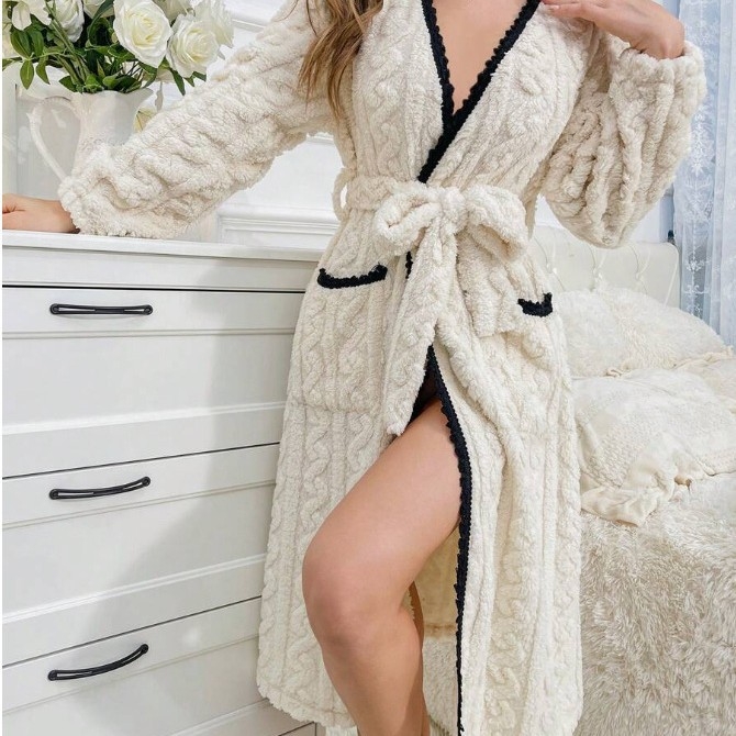 2024 Cămașă de noapte pentru pijamale de iarnă cu pulover european și american Amazon, nouă