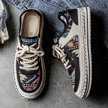 [noliktavā] Audekla apavi vīriešiem, pavasara, elpojoši, moderni, sporta, atpūtas, plakanie apavi, vecās Pekinas auduma kurpes, vasaras, Āzijas stila