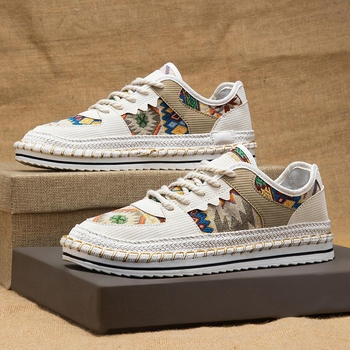 [noliktavā] Audekla apavi vīriešiem, pavasara, elpojoši, moderni, sporta, atpūtas, plakanie apavi, vecās Pekinas auduma kurpes, vasaras, Āzijas stila