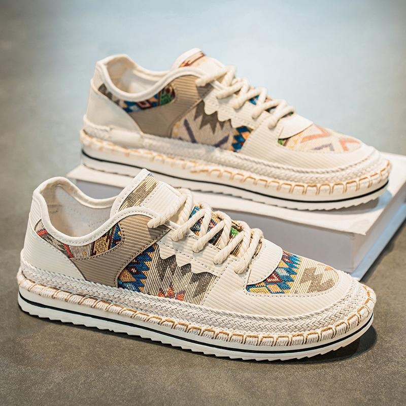 [noliktavā] Audekla apavi vīriešiem, pavasara, elpojoši, moderni, sporta, atpūtas, plakanie apavi, vecās Pekinas auduma kurpes, vasaras, Āzijas stila