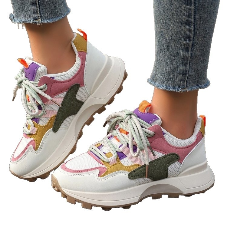 Versiunea coreeană a noilor pantofi Torre pentru femei, pentru primăvara anului 2025, pentru studenți, care alergă sport, cu talpă groasă, pantofi casual sporiți, lot de comerț exterior