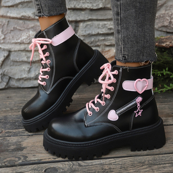 Moteriški storapadžiai retro stiliaus „Love Martin“ aulinukai, skirti įvairiems atspalviams, patogūs ir plataus dydžio moteriški aulinukai 2024 m. rudeniui ir žiemai.