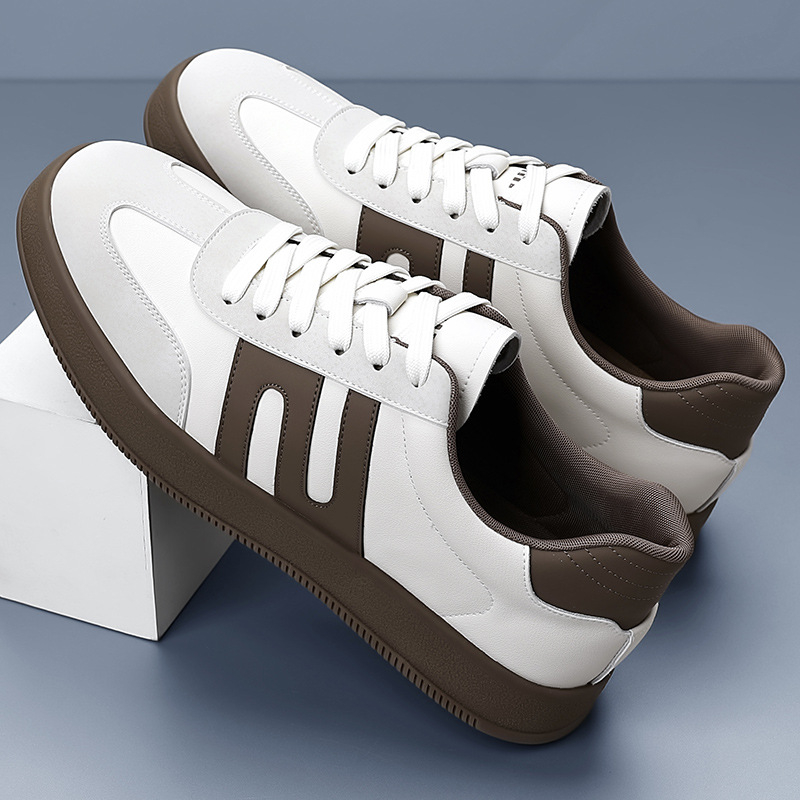 Pantofi sport din piele naturală pentru bărbați, pantofi sport casual din piele, respirabili, albi, la modă, pentru bărbați