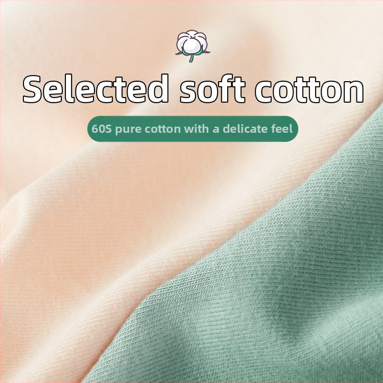 Европейски и американски трансгранични комплект от четири безшевни бельо от чист памук, дамски антибактериални, дишащи, не прищипващи се бикини с чатала