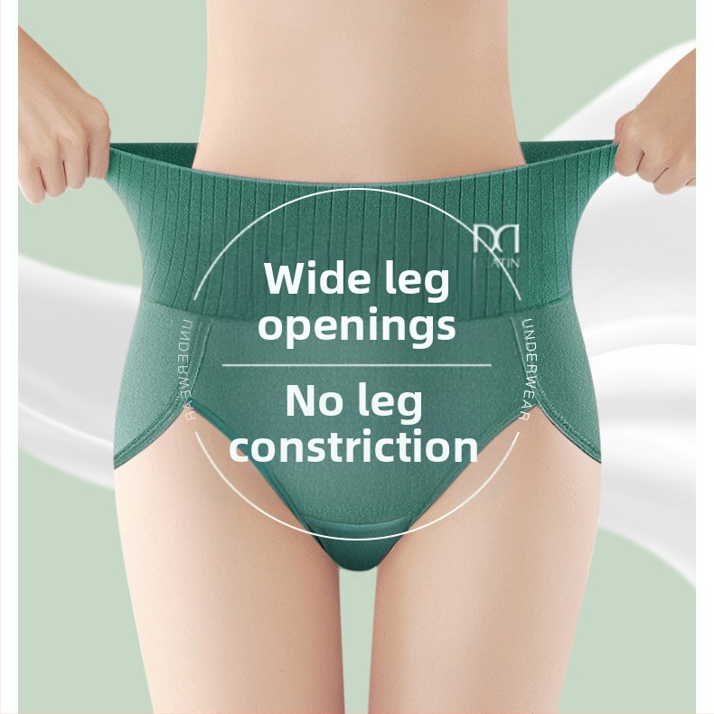 Европейски и американски трансгранични комплект от четири безшевни бельо от чист памук, дамски антибактериални, дишащи, не прищипващи се бикини с чатала