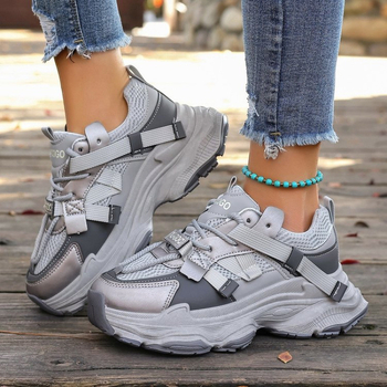 Παπούτσια Mesh Dad για γυναίκες, Πλατφόρμες με Χοντρή Σόλα, Άνοιξη 2025 Νέο Ευέλικτο Δημοφιλές Στυλ, Casual Γυναικεία Παπούτσια που Αυξάνουν το Ύψος για Μικρούς Άτομα