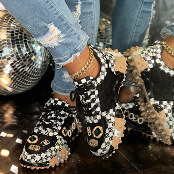 Pantofi sport pentru femei cu diamante, stil modern, primăvară și toamnă nouă, design de nișă respirabil, pantofi sport casual pentru vară