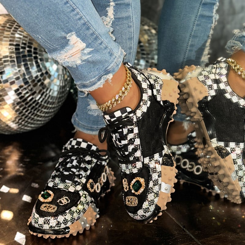 Pantofi sport pentru femei cu diamante, stil modern, primăvară și toamnă nouă, design de nișă respirabil, pantofi sport casual pentru vară