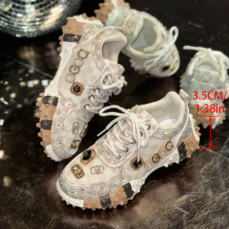 Pantofi sport pentru femei cu diamante, stil modern, primăvară și toamnă nouă, design de nișă respirabil, pantofi sport casual pentru vară
