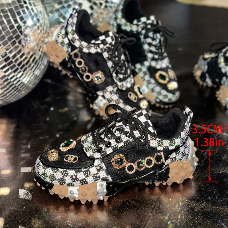 Pantofi sport pentru femei cu diamante, stil modern, primăvară și toamnă nouă, design de nișă respirabil, pantofi sport casual pentru vară