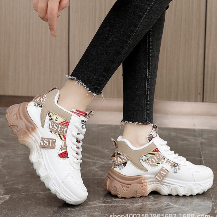 Nauji, tarpvalstybiniai „Explosions Four Seasons Torre“ batai, korėjietiški, spalvoti moteriški batai, madingi, storo pado, padidinto aukščio laisvalaikio bateliai.