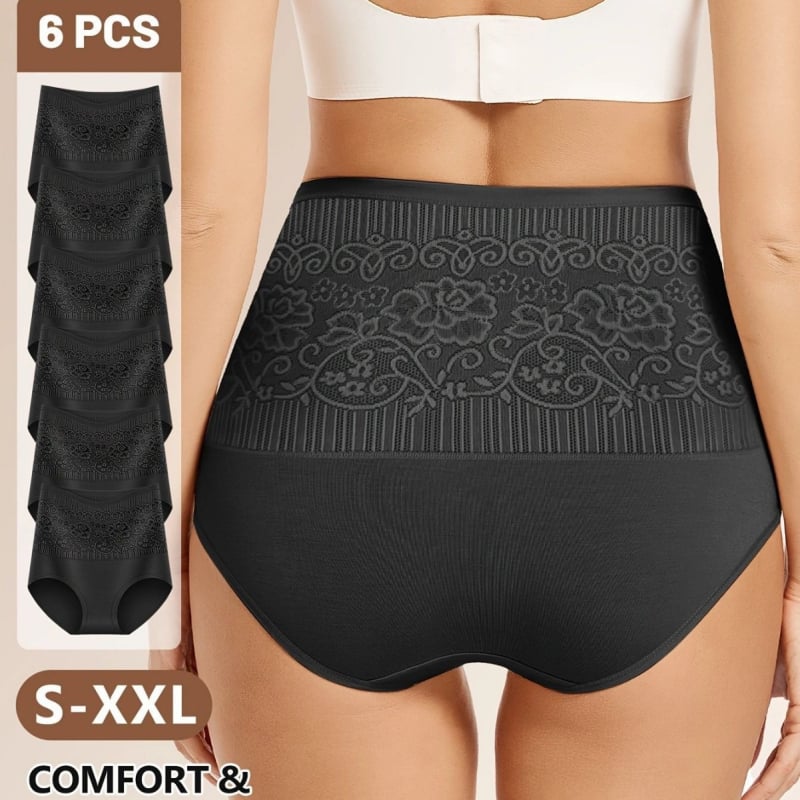 Lenjerie intimă pentru femei Shien Amazon, talie înaltă, control al abdomenului, model european și american, mărime mare, chiloți din bumbac pur, fără cusături