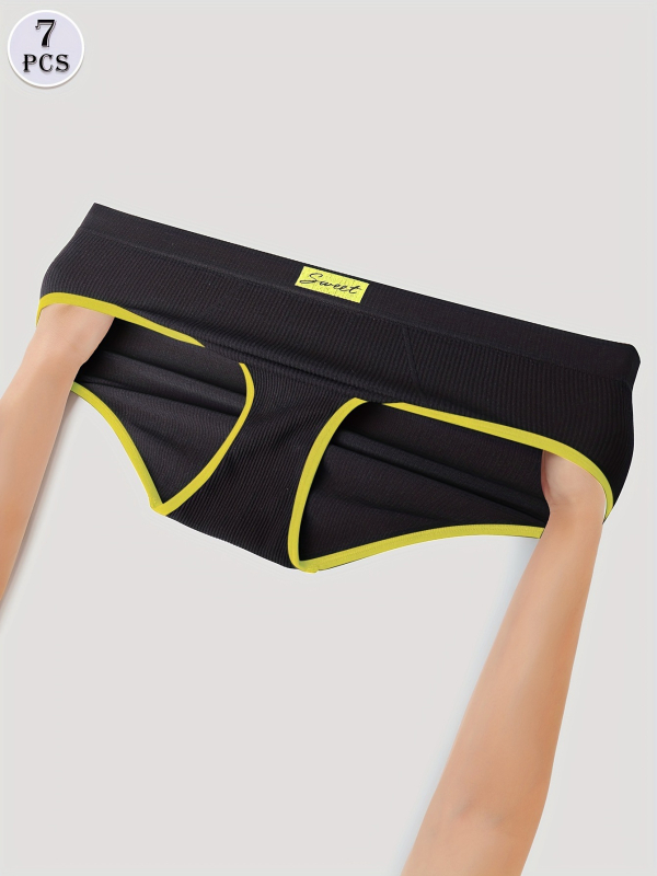 2025. aasta piiriülene uus Euroopa ja Ameerika 7-osaline värvitoonides õmblusteta aluspesu, ülihingav ja piiriülene otsetarne.