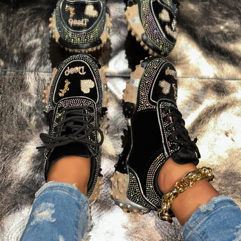 Γυναικεία παπούτσια για νέους μπαμπά Ins Μόδα Αθλητικά παπούτσια με στρας Διασυνοριακό εξωτερικό εμπόριο Σόλα Durian Γυναικεία παπούτσια με διαμάντια