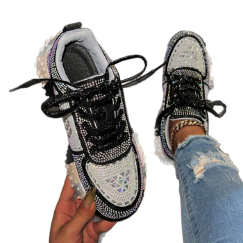 Pantofi sport pentru femei din Europa, pantofi Durian, la modă, 23 de vară, respirabili, din tifon, cu strasuri, pentru industrie grea, pantofi Torre