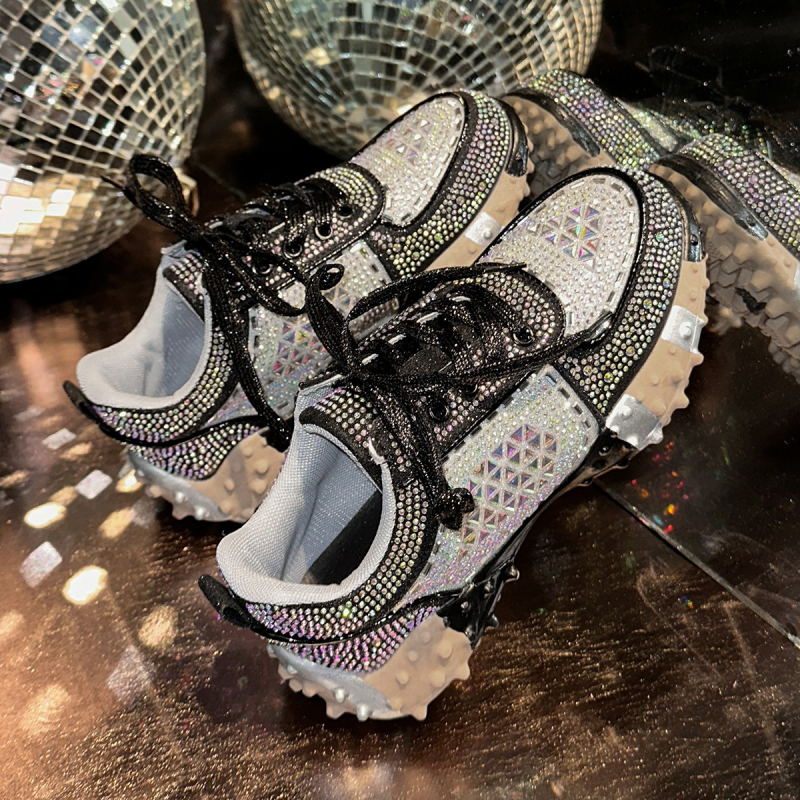 Pantofi sport pentru femei din Europa, pantofi Durian, la modă, 23 de vară, respirabili, din tifon, cu strasuri, pentru industrie grea, pantofi Torre