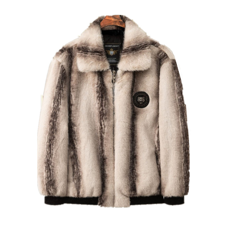 Vyriški audinės viršutiniai drabužiai iš tigro rašto, tikros audinės, trumpi audinės kailio viršutiniai drabužiai, 2025 m. žiemos, naujas gamintojas.