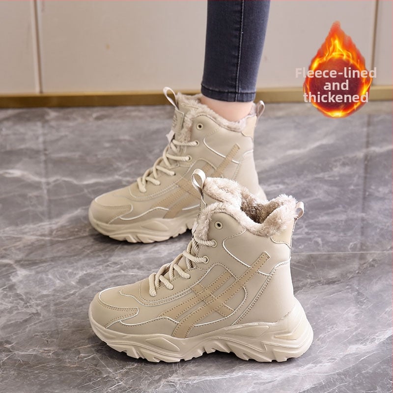 Teniși sport pentru femei, cu talpă groasă, de iarnă, pentru femei însărcinate, cu senzație de caca, pantofi mari din bumbac, mărimi mari de la 41 la 43