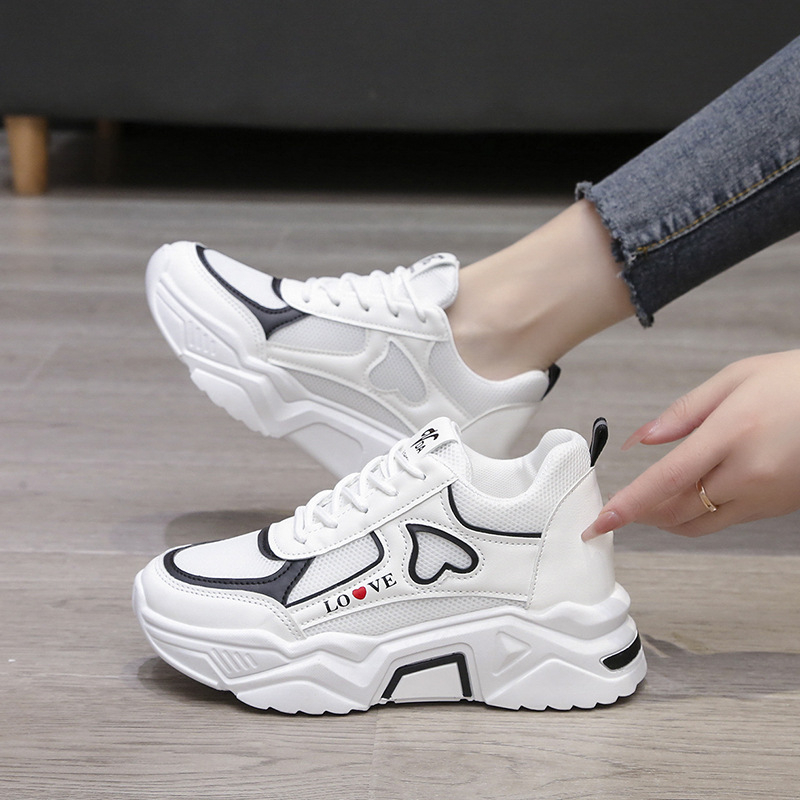 Pantofi sport Love Daddy pentru femei, primăvara 2020, cu toc plat, înălțime ascunsă, pantofi sport casual cu platformă, antiderapanți, pentru celebrități de internet