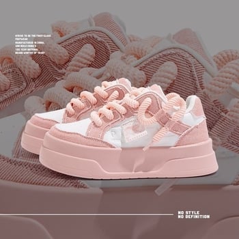 Universal Denim Μπλε Αθλητικά Παπούτσια για Γυναίκες 2025 Καλοκαιρινά Νέα Μόδα Γυναικεία Παπούτσια Πρωτότυπα Χοντρή Σόλα που Ενισχύει Ευέλικτα Λευκά Παπούτσια