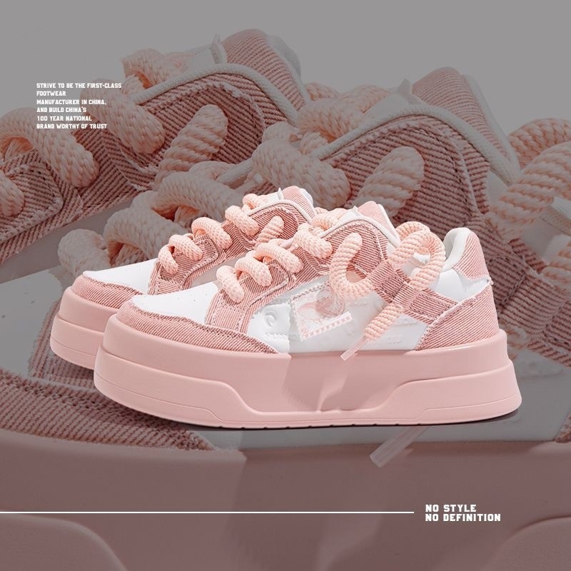 Universal Denim Μπλε Αθλητικά Παπούτσια για Γυναίκες 2025 Καλοκαιρινά Νέα Μόδα Γυναικεία Παπούτσια Πρωτότυπα Χοντρή Σόλα που Ενισχύει Ευέλικτα Λευκά Παπούτσια