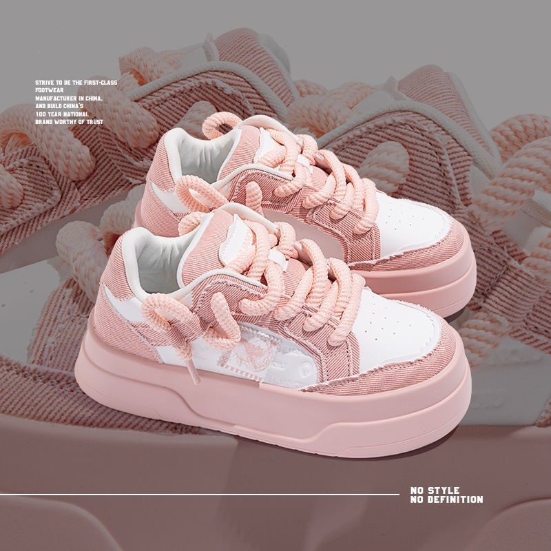 Universal Denim Μπλε Αθλητικά Παπούτσια για Γυναίκες 2025 Καλοκαιρινά Νέα Μόδα Γυναικεία Παπούτσια Πρωτότυπα Χοντρή Σόλα που Ενισχύει Ευέλικτα Λευκά Παπούτσια