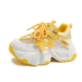 2025 Νέα καλοκαιρινά κορεάτικα αθλητικά παπούτσια με χοντρή σόλα για γυναίκες, ευέλικτα φοιτητικά παπούτσια με πλέγμα, ελαφριά casual γυναικεία παπούτσια, παπούτσια μπαμπά