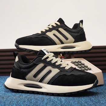 Pantofi sport pentru bărbați, stil vintage, cu talpă groasă, din piele, cu talpă moale, înălțime crescătoare, pentru alergare, 2025, primăvara, la modă, casual, Forrest Gump