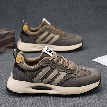 Pantofi sport pentru bărbați, stil vintage, cu talpă groasă, din piele, cu talpă moale, înălțime crescătoare, pentru alergare, 2025, primăvara, la modă, casual, Forrest Gump