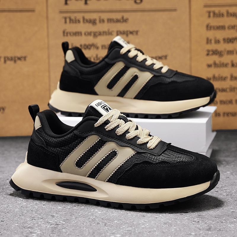 Pantofi sport pentru bărbați, stil vintage, cu talpă groasă, din piele, cu talpă moale, înălțime crescătoare, pentru alergare, 2025, primăvara, la modă, casual, Forrest Gump