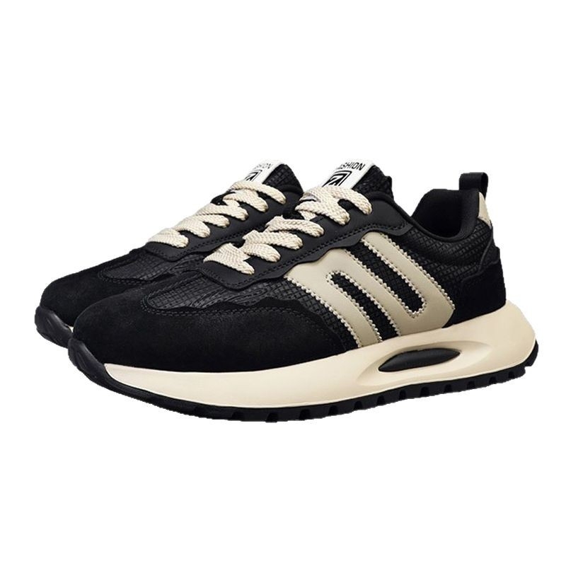 Pantofi sport pentru bărbați, stil vintage, cu talpă groasă, din piele, cu talpă moale, înălțime crescătoare, pentru alergare, 2025, primăvara, la modă, casual, Forrest Gump