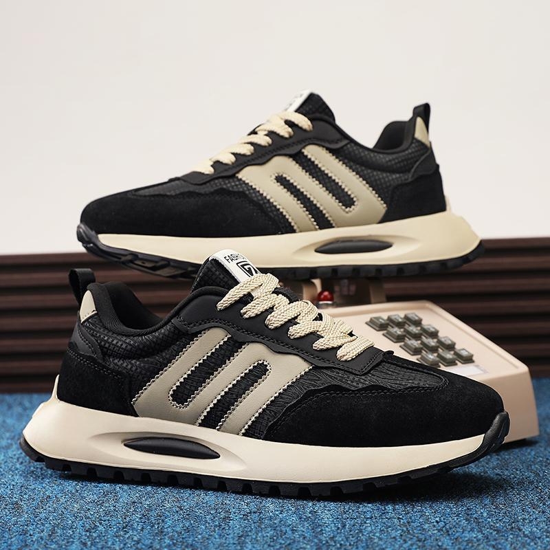 Pantofi sport pentru bărbați, stil vintage, cu talpă groasă, din piele, cu talpă moale, înălțime crescătoare, pentru alergare, 2025, primăvara, la modă, casual, Forrest Gump