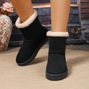 Cizme de zăpadă plate și înghețate pentru femei, transfrontaliere, toamnă și iarnă, 2025, plus catifea, îngroșate, antiderapante, calde, scurte, en-gros