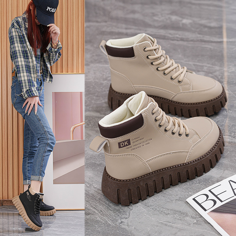 Čizme Britanski stil 2025 Nove proljetne vodootporne kožne moderne čizme za mršavljenje Male visoke ležerne čizme F364