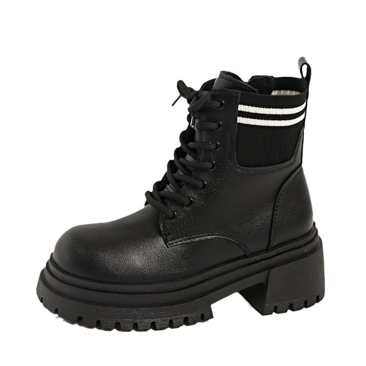 Cizme Martin plus size pentru femei, toamna și iarna, cu fund gros, albe, all-match, cizme britanice, cu explozii mici, cizme scurte, Maillard, cizme de toamnă timpurie