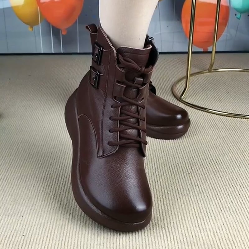 Cizme de zăpadă din piele naturală din lână pentru femei, cizme de iarnă cu căptușeală din fleece, talpă groasă, calde, antiderapante, din bumbac, pantofi mari din bumbac din nord-est