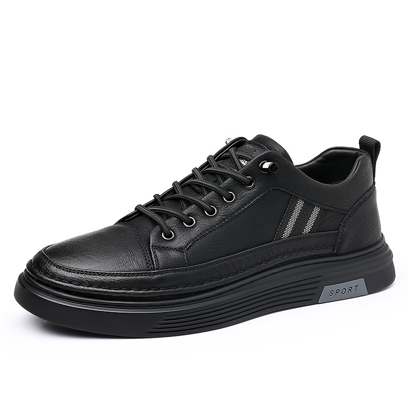 Pánska obuv jar a leto 2025 nový kórejský štýl trendy pravá kože ležérne tenisky pánske mäkké kožené športové kožené topánky s mäkkou podrážkou