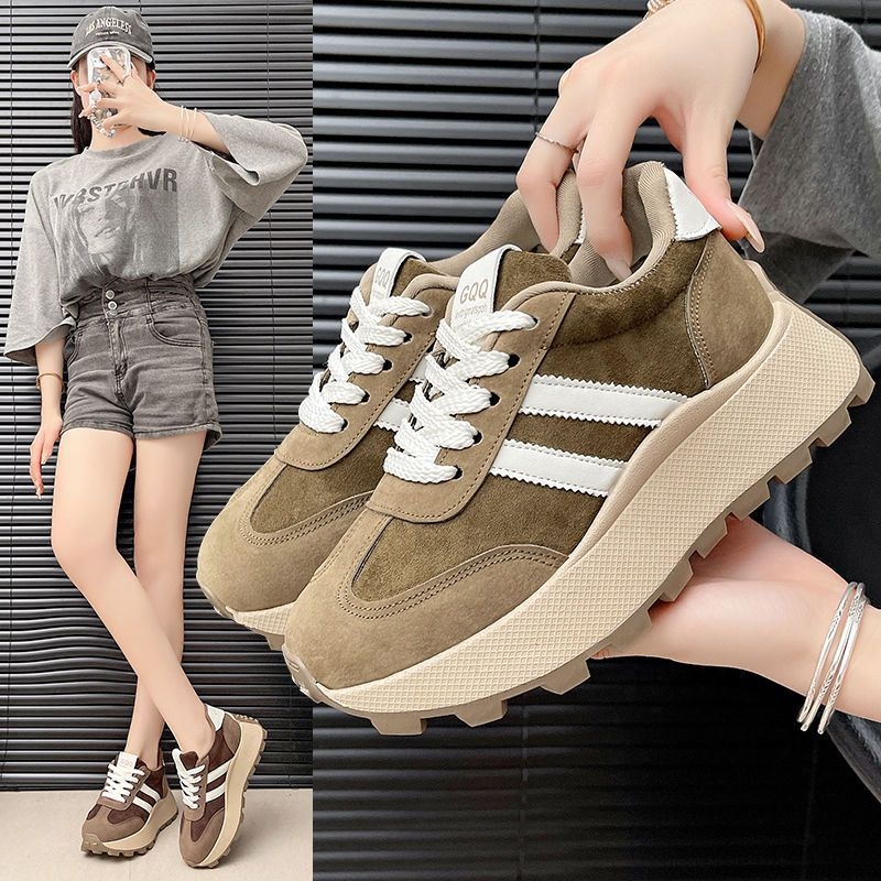 Pantofi de antrenament germani pentru femei 2024 primăvara și toamna noi pantofi cu platformă talpă groasă pantofi waffles pantofi Forrest Gump pantofi sport casual all-match Torre pantofi