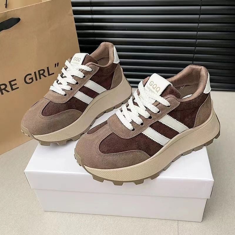 Pantofi de antrenament germani pentru femei 2024 primăvara și toamna noi pantofi cu platformă talpă groasă pantofi waffles pantofi Forrest Gump pantofi sport casual all-match Torre pantofi