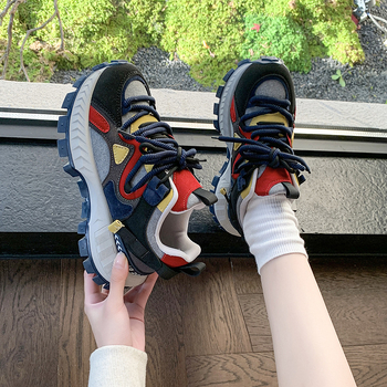 Κορεάτικο στυλ Γυναικείο sneaker Torre με χοντρό κάτω μέρος, Άνοιξη και Φθινόπωρο 2025, Νέο στυλ, Ρετρό, Casual sneaker με μεσαίο τακούνι σε ασορτί χρώματα.