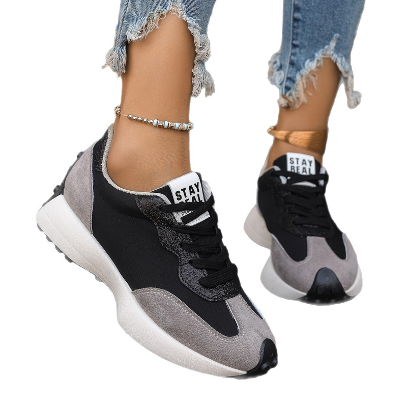 Pantofi sport retro pentru femei, cu talpă groasă, casual, ușori - Pantofi de tenis clasici, cu șireturi, antiderapanți, respirabili, pentru alergare, nu obosesc picioarele