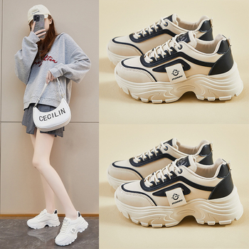 Παπούτσια Ins K-Style για νέους μπαμπάδες για γυναίκες 2025 Άνοιξη Φοιτητές Αθλητικά Τρέξιμο Casual Γυναικεία Παπούτσια με Χοντρές Σόλες Street Shooting H6579
