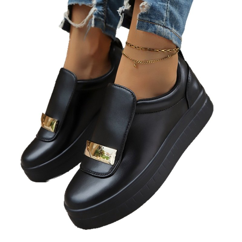 Pantofi sport transfrontalieri de mărime mare cu talpă groasă pentru femei, 25 de noi pantofi sport fără slip de culoare pură, tendință de comerț exterior