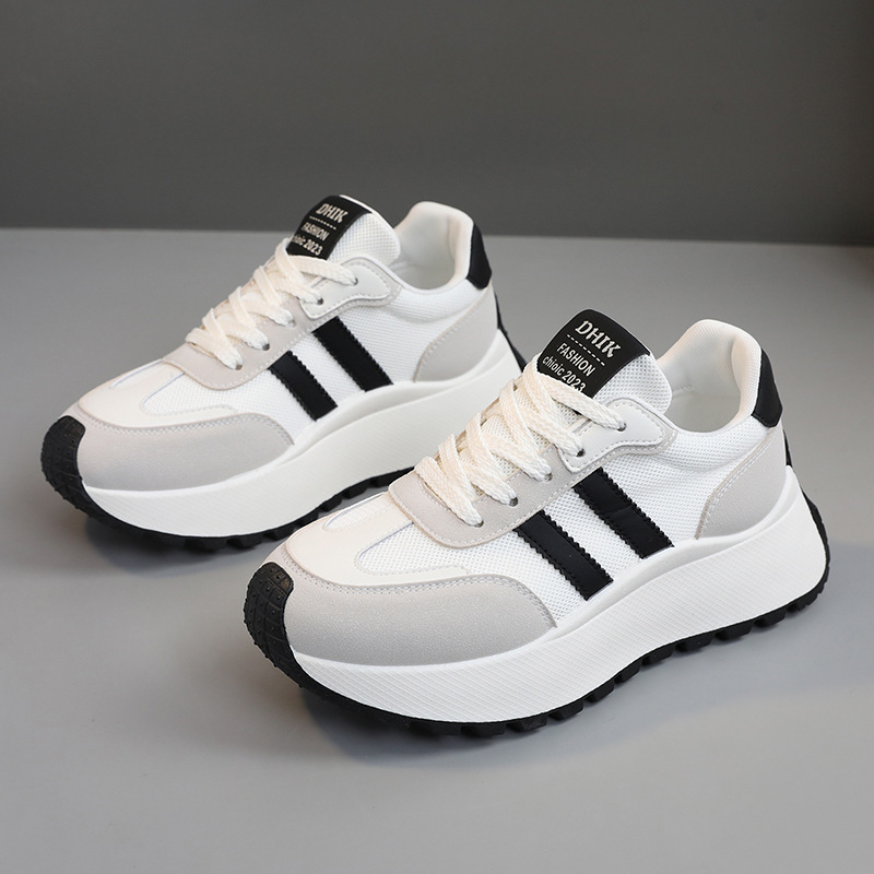 BN007 Nauji moteriški kelioniniai batai 2024 m. pavasario ir vasaros padidinto baltumo batai, universalūs, kvėpuojantys, storapadžiai, atsparūs dilimui „Torre“ batai